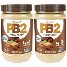 코코아 번들이 포함된 PB2 분말 땅콩버터 16온스 2팩