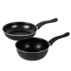 엠앤쿡 오스벨 후라이팬 궁중팬 세트, 블랙계열, 2)팬20+웍20, 1세트