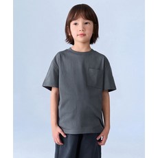 무신사 스탠다드 MUSINSA STANDARD KIDS 릴렉스드 크루 넥 포켓 티셔츠 [다크 그레이] MKETS5K02-DG 418473
