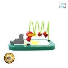 미니 롤러코스터 장난감 구슬옮기기 교구 유아 구슬레일 깜짝선물 나무블럭, 혼합 색상, 1개