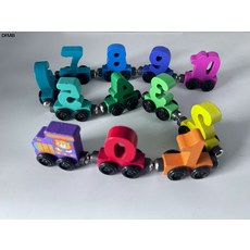 DFMEI 兒童木製磁性彩色數字小火車寶寶色彩數字認知軌道拼裝玩具遊戲, 1個, 塑料軸磁性數字小火車(opp袋裝):如圖