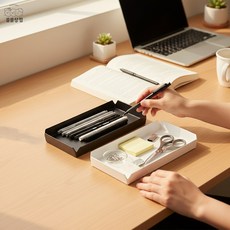 솔솔상점 필통 유니트레이 미니멀 심플, 블랙 MW-677