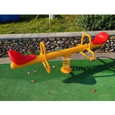 놀이터 스프링 목마 공원 동물 흔들말 시소 야외 흔들의자, 1개, 진보라 A