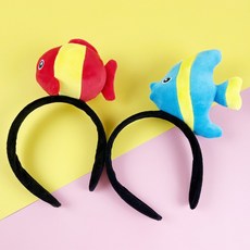 아이템팡 동물 머리띠 파티 생일 놀이공원 사진관, 물고기-블루