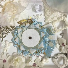 華麗吧唧托痛包裝潢穀美適合55-75二次元胸針閨蜜儀式感小禮物, 1個, （蝶戀花）天藍色