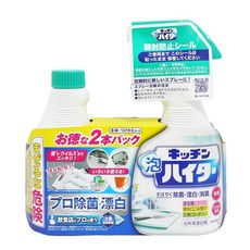 日本花王 KAO Haiter 廚房泡沫清潔劑 400ML, 1個, 泡沫清潔劑+補充瓶