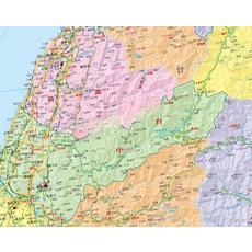 여행 지도 학습용 지리 포스터 벽걸이 코팅 대형 타이완 [2025] 대만성 지도