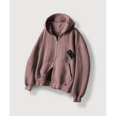 MOOD INSIDE 피그먼트 헤비 스웨트 후드집업_Pink 442283