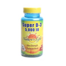 Nature's Life Super D-3 5000IU 軟膠囊, 1個, 100 件