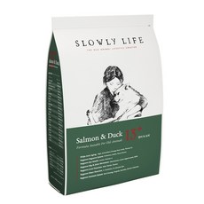 슬로울리라이프 연어 오리 13+ (13세 이상) 노령견 노견 부드러운 소프트 사료, 1개, 1.6kg, 연어+오리