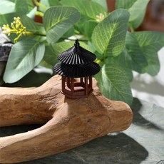 분재 건물 조경 미니어처 높이 3.0cm 수조 단층 조경용품 원형 정자 미니어처소품 정자, P. 4.5CM 이층 둥근지붕정