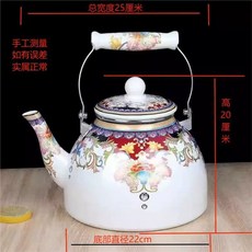 차주전자 법랑 엔틱 티포트 빈티지 사케 꽃무늬 연꽃, N. 희귀꽃 4L 필터 없음 8마리의 물 용량, A., 1개