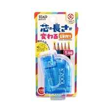 Kutsuwa K'ZOOL 五段式削筆器 筆芯長度可調 攜帶型卷筆刀 透明藍 日本製, 1個, 透明藍（現貨/RS035BL）