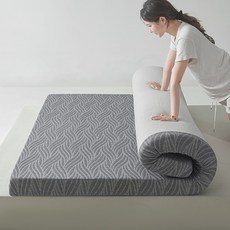 FONOW 매트리스 개별 스프링 스펀지 매트리스 접이식 가능, 7cm, 그레이