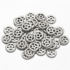 DIY復古齒輪飾品配件 古青金色朋克風小掛件 多款機械齒輪吊墜 閤金材質耐用 打造個性飾品, 1個, 古銀