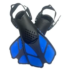 조절 가능한 버클이 있는 수영용 발 지느러미 다이빙 핀 짧은 실리콘 스쿠버 다이빙 슈즈 (수영 다이빙, Blue