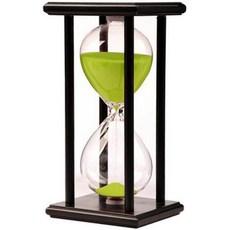 로둔시르 60분 모래시계 인테리어 타이머 거실 책상 시간관리 블랙 블루, Black Frame Green, 60 Minutes