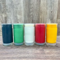 台灣製造酥油精製彩色蠟燭組 (紅色/黃色/橙色/白色/黑色/綠色/藍色/紫色/彩色) 節慶裝飾, 1個, 藍色蠟燭（3天）1箱6對（盒）,空白無圖騰系列