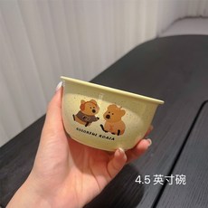 奶油考拉系列餐具組合 ins風陶瓷碗盤馬克杯 家用早餐一人食, 4.5英寸碗, 1個