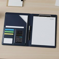 픽커스 가죽 계산기 멀티 서류판, 네이비