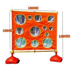 물풍선 판 과녁 공 게임 운동장 던지기 축제 운동회 보드, 주황색+대형공 6개+중형공 6개+소형공 12개, 1개