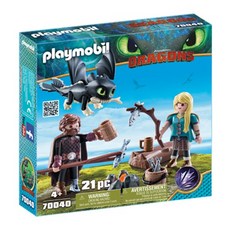 playmobil 馴龍高手3 小嗝嗝亞絲翠與小無牙 70040 21件組, 1個
