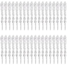 크리스마스 트리 크리스탈 고드름 장식 트리 장식 소품, 36개, 투명한