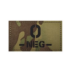 桃園出貨-MC CP迷彩血型 A- B- AB- O- NEG紅外反射胸章魔鬼氈戶外包貼士氣魔鬼氈臂章 士氣魔鬼氈, M00397-4O-   反光雙-NEG