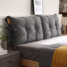 日系床頭方靠墊枕 抱枕 軟包床靠枕 嬰兒防撞床頭板靠墊, K101-深灰色,無床頭使用120*55CM（魔術貼固定）