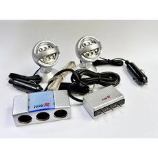 TYPE R 點菸器擴充器，一轉三獨立開關車用電源分配器附照地燈, 1個, 3