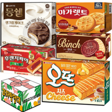 사무실 과자세트 간식 모음, 1세트, C세트 몽쉘 후렌치파이 마가렛트 오뜨치즈 빈츠