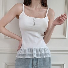 [수앤수][캡내장] 클로버 캉캉 레이스 끈 나시 원피스 (26C009)