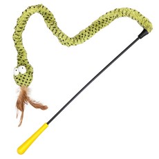 有才寵物商店 森林蛇逗貓棒 超長設計 磨牙潔齒 響紙羽毛趣味玩具, 1個, 有喵病 森林蛇超長逗貓棒