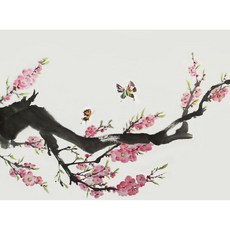 쉬운 diy피포페인팅 사군자 매화 난초 국화 대나무 매란국죽 행복 재물 풍수 수묵화 동양화 색칠하기 선물용 슬기로운 취미생활 집중력향상 스트레스 해소 그림그리기 소품, 사군자그리기도안11, 40*50cm(액자프레임포함), 1개