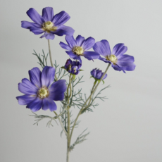 리얼 코스모스 고급 조화 16color 생화같은 인테리어 선물 촬영소품 들꽃 구절초 가을 빈티지 샤르네오브제, 13라벤더블루, 1개