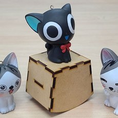 DIY 흔들 오르골 뮤직박스 검은 고양이 만들기, 1개