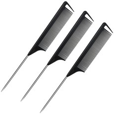 아이코어스 카본 스틸 꼬리빗, 블랙, 3개