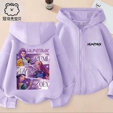 精品推薦 春秋款百搭女童新款連帽中大童開衫洋氣兒童拉鍊印花休閒加絨外套