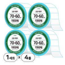 제이팩 감열 롤 라벨지 70 x 60mm 1000매 4개, 1세트