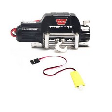 1/10 RC 크롤러 자동차 축 SCX10 Traxxas TRX4 RC4WD D90 업그레이드 부품을위한 3CH 제어 케이블이있는 금속 자동 윈치 1, 검은색