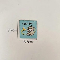 수제 패브릭 라벨 패치 의류 가방 모자 스크랩북 공예품 놓은 곰 토끼 바느질 배지, 1개, 4. blue bear 20 pcs