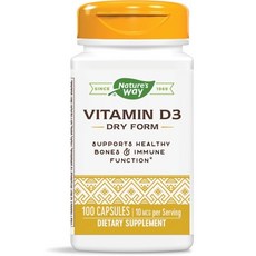 Nature's Way 維他命D3膠囊, 1組, 100顆