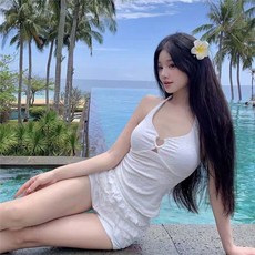 新款女士性感荷葉邊高腰分體泳衣 泡溫泉泳裝