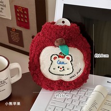 【熱銷Top1-限時下殺】COSMOS 注水袋 熱水袋 暖手寶 熱水袋注水式拆洗充水沖水可愛毛絨暖水袋暖被窩防爆暖痛經大, 小熊蘋果
