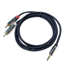 3.5mm AUX to 2RCA 고급형 스테레오 24K 금도금 오디오 케이블 1.5m SW0057