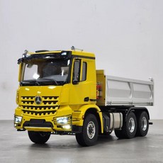 1/14 RC 6X6 트럭 알씨 스케이일 덤프 유압리프트 벤츠 중장비, E. 노란색 (회전 불빛 있음)