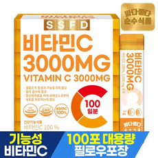 순수식품 비타민C 3000MG 1박스(100포) 분말 파우더 스틱, 3g, 100개