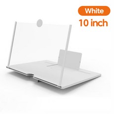 10/12인치 휴대폰 화면 확대기 HD 비디오 데스크탑 레이지 스탠드 ABS아크릴 경량 소재 액세서리, [01] 10 inch-White
