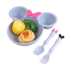 유아 캐릭터 식판 어린이 이유식 그릇 안전 식기 핑크 옐로우 그린, 4귀요미식기-민트