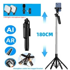 FANGTUOSI 블루투스 셔터가있는 스마트 폰 카메라 스탠드 용 전화 홀더 삼각대가있는 180cm 무선 셀카 스, 02 Opinion 3